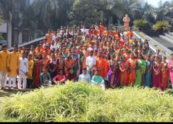 वाशीतील कर्मवीर भाऊराव पाटील कॉलेजमध्ये शिवजन्मोत्सव उत्साहात साजरा