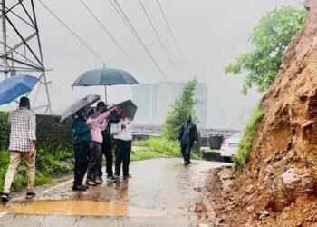 नवी मुंबईतील संभाव्य दरडग्रस्त ठिकाणांची बारकाईने पाहणी