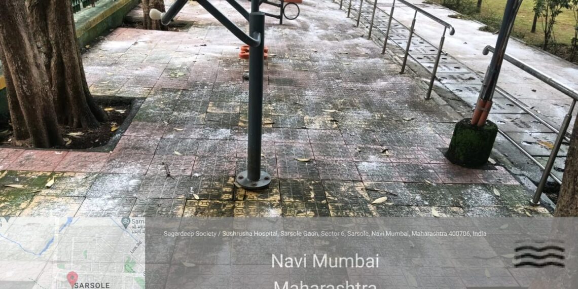 कॉग्रेसच्या पाठपुराव्यामुळे नेरूळ सेक्टर सहाच्या राजमाता जिजाऊ उद्यानात ब्लिचिंग पावडरची फवारणी