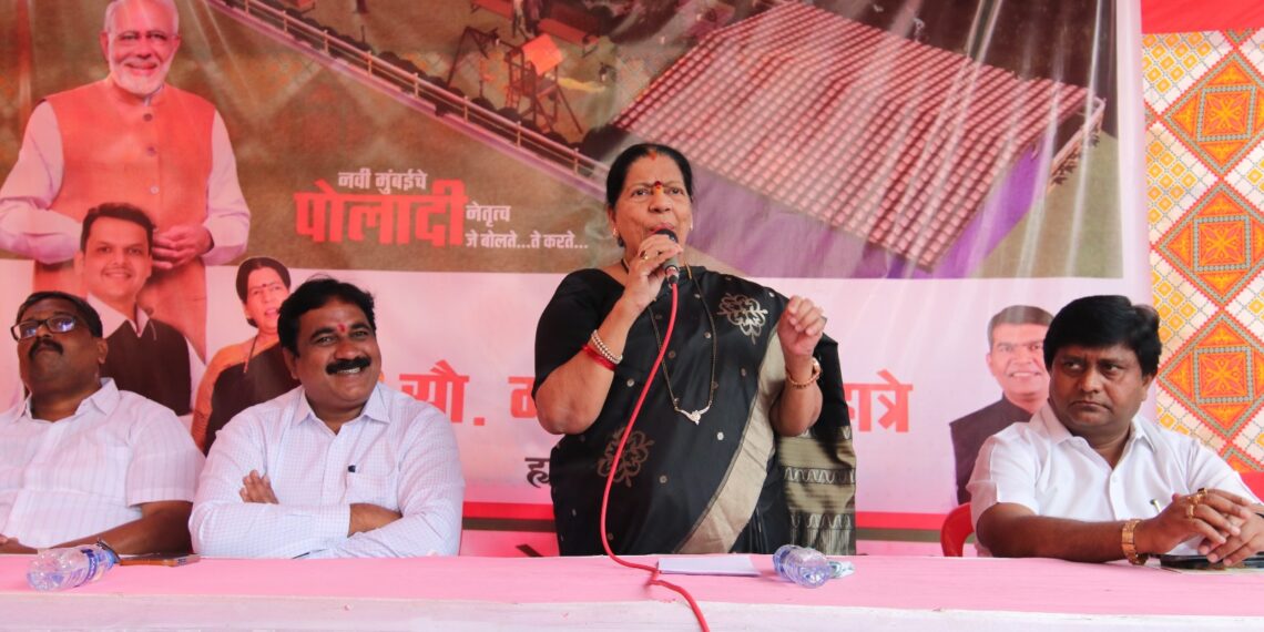 आमदार मंदाताई म्हात्रे हस्ते वाशी प्लाझानजीकच्या बस डेपोचा भूमिपूजन सोहळा उत्साहात