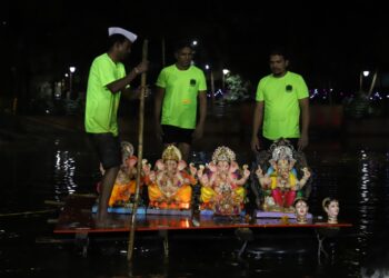 १४०२२ श्रीगणेशमूर्तींसह २५६९ गौरींचे भावपूर्ण विसर्जन