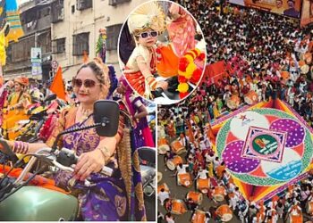 गुढीपाडव्यानिमित्त नेरूळमध्ये मातृभूमी प्रतिष्ठानची शोभायात्रा