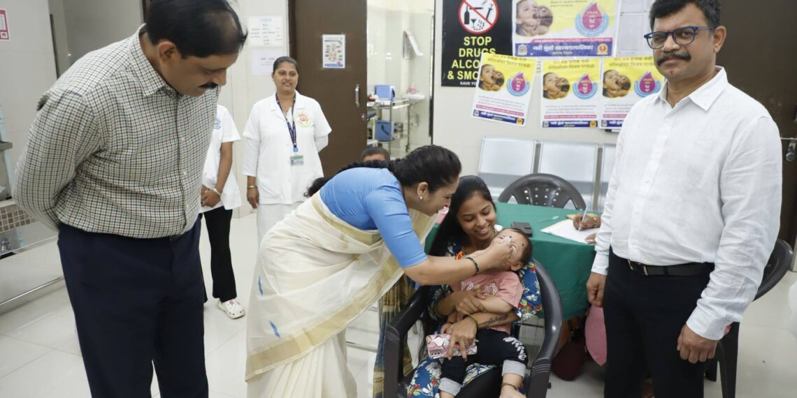 नवी मुंबईत राष्ट्रीय पल्स पोलिओ मोहिमेला उत्स्फूर्त प्रतिसाद